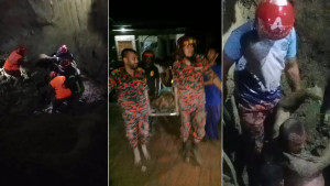 ২০ ফুট গভীর গর্তে মাটিচাপা শ্রমিকে জীবিত উদ্ধার